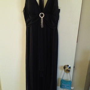 Slinky long black dress